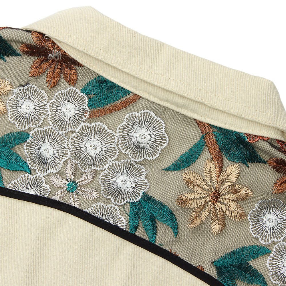 Unisex Stitching Lace Coat – Casual Khaki Jacket for Youth