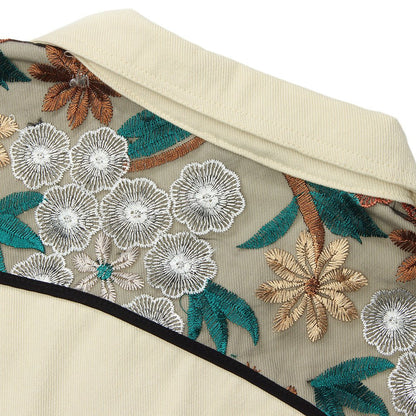 Unisex Stitching Lace Coat – Casual Khaki Jacket for Youth