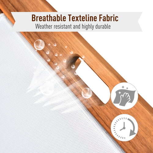 Outsunny Texteline Sun Lounger, 98L cm, Acacia Wood