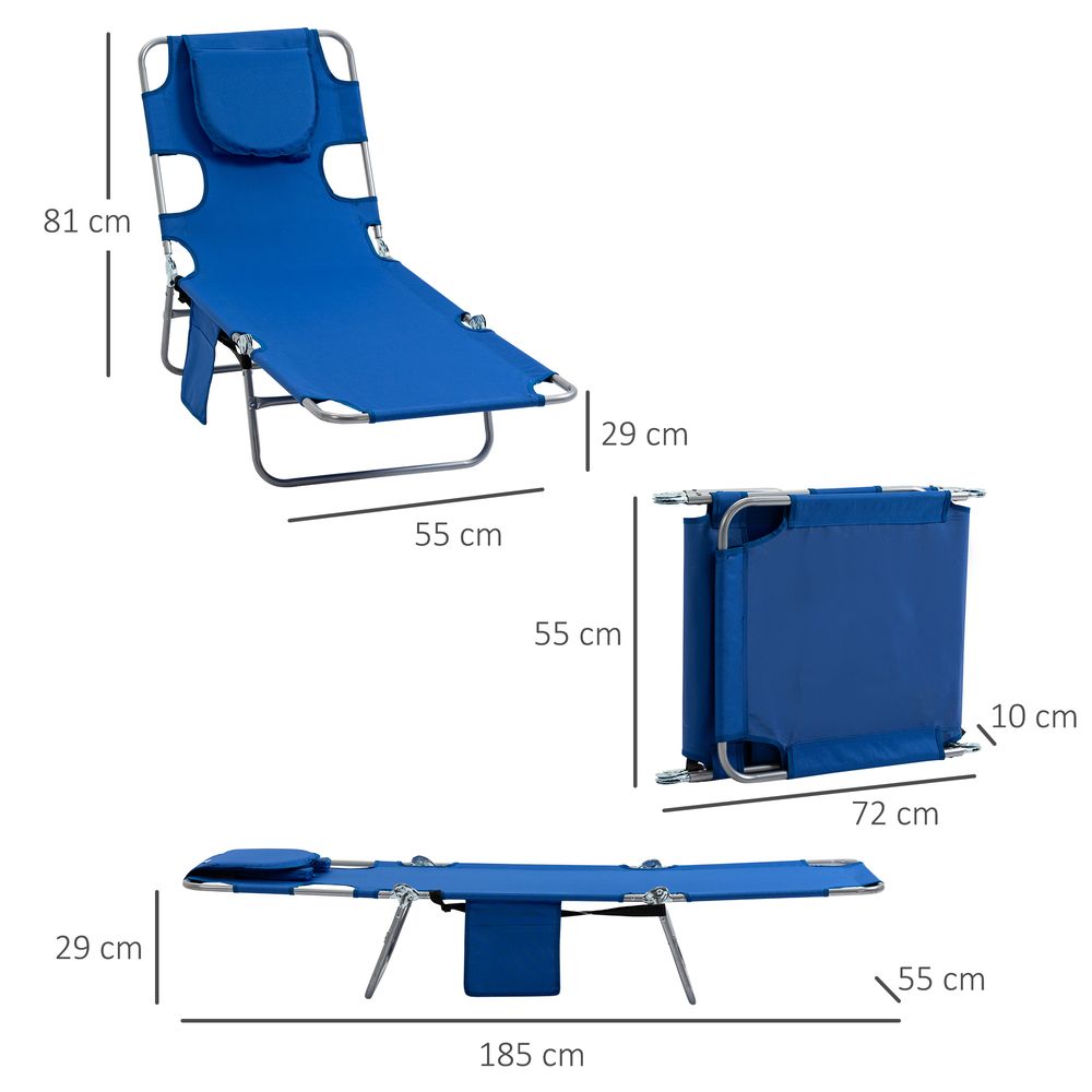Ultimate Portable Beach Chaise Lounge - Reclining, Adjustable, Blue - Best Quality!