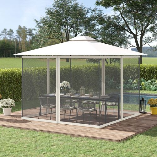 Four-Panel Gazebo Replacement Screen - Durable Polyester Mesh Protection
