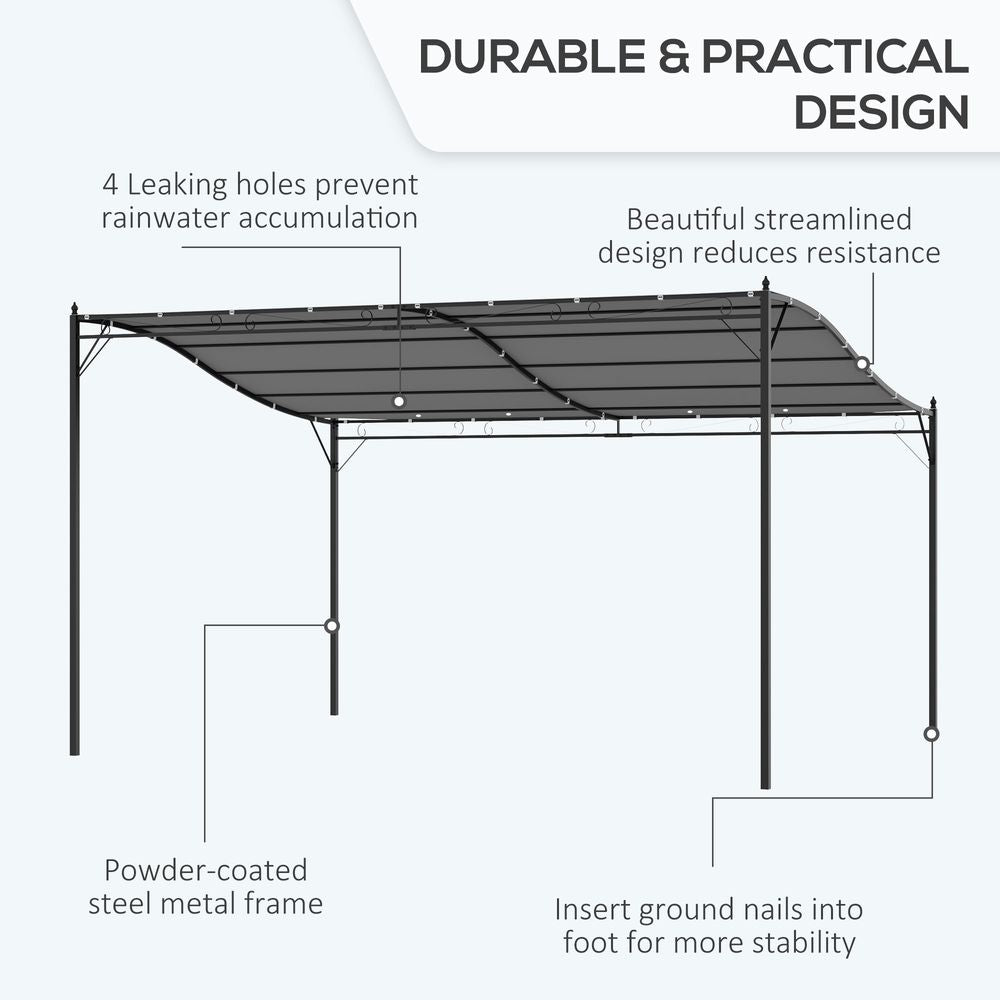 Premium Metal Wall Gazebo | Grey | 4x3 M Canopy | Best Quality
