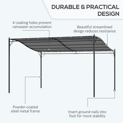 Premium Metal Wall Gazebo | Grey | 4x3 M Canopy | Best Quality