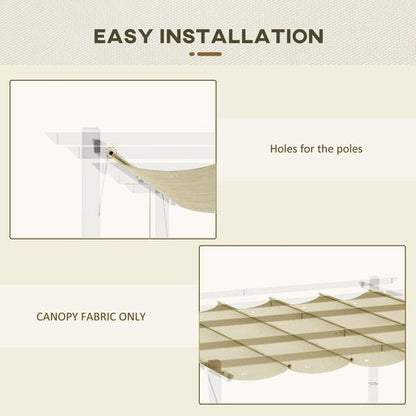 Outsunny Pergola Shade Cover Replacement Canopy for 4 x 3(m) Pergola, Beige