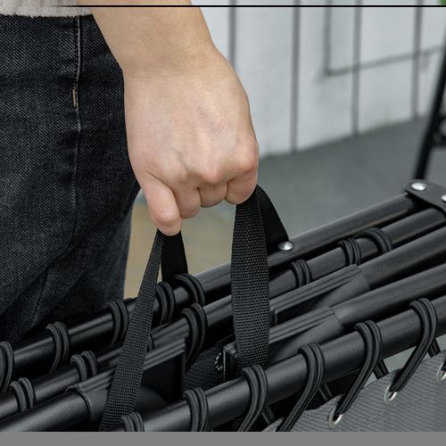 Portable Sun Lounger, Reclining Lounge Chair 5-position Adjustable Pillow Grey