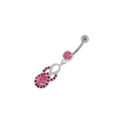Tear Drop CZ with Fusion Infinity Dangling Navel Belly Button Ring
