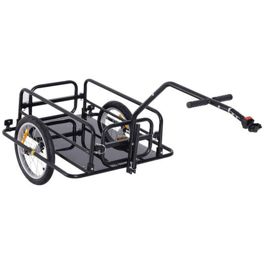 Folding Bicycle Cargo Storage Cart and Luggage Trailer with Hitch Homcom