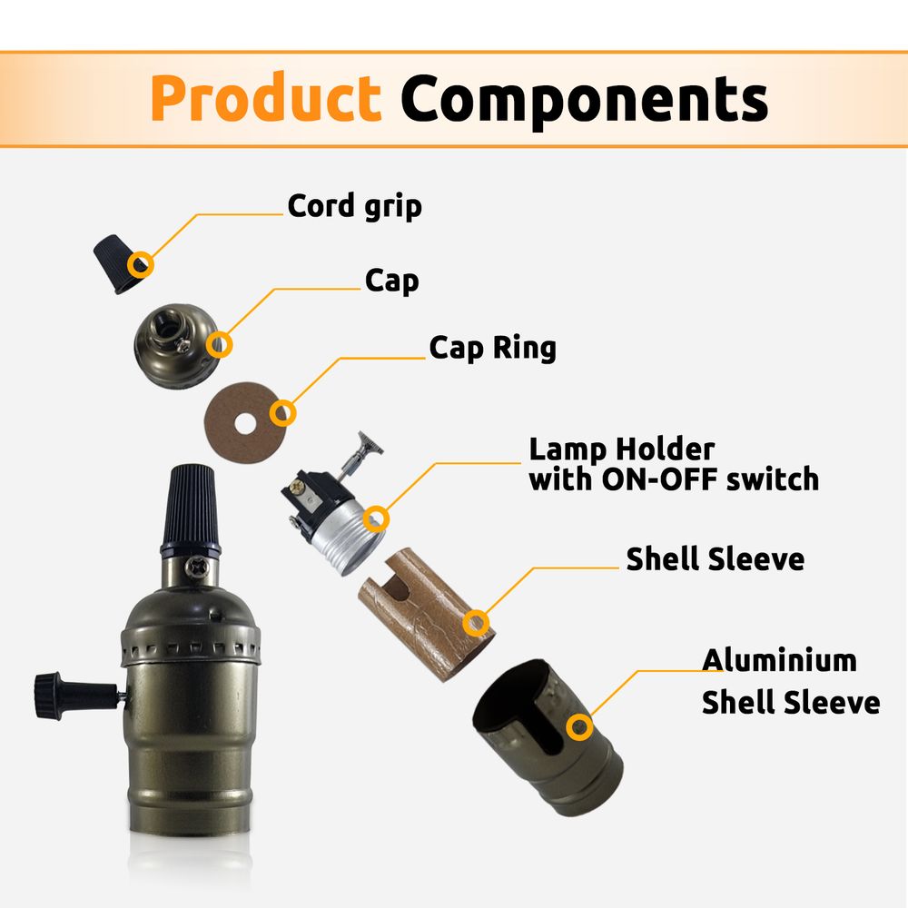 E27 Vintage Switch Bulb Holder | Industrial Antique | Best Quality | Professional Seller