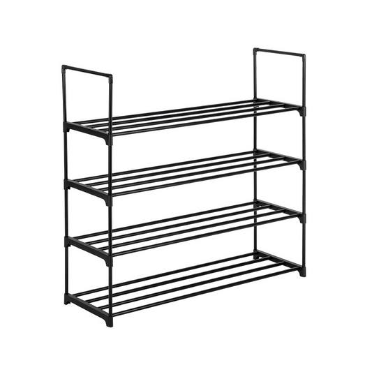 4 Tiers Shoe Rack Shoe Tower Shelf Storage Organizer For Bedroom, Entryway, Hallway, and Closet Black Color