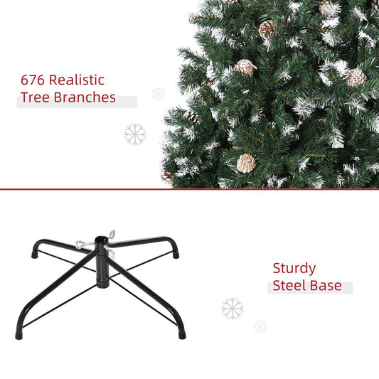 5FT Artificial Christmas Tree Xmas Indoor Decoration, Automatic Open Homcom