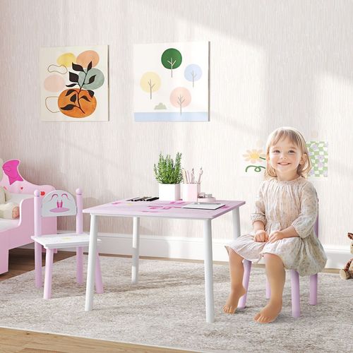 AIYAPLAY Princess Design Toddler Table and 2 Chairs Set, for Playroom