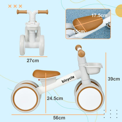 AIYAPLAY Kids Balance Bike for 1-3 Years Old with Adjustable Seat, Brown