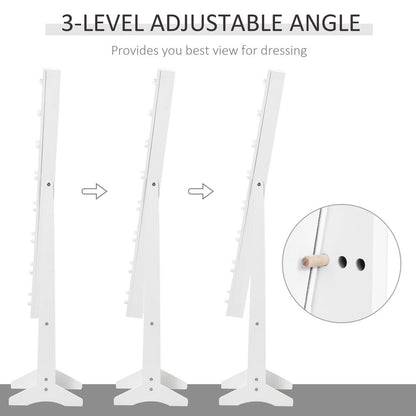 LED Mirrored Jewellery Cabinet, 36Lx30Wx136H cm-White