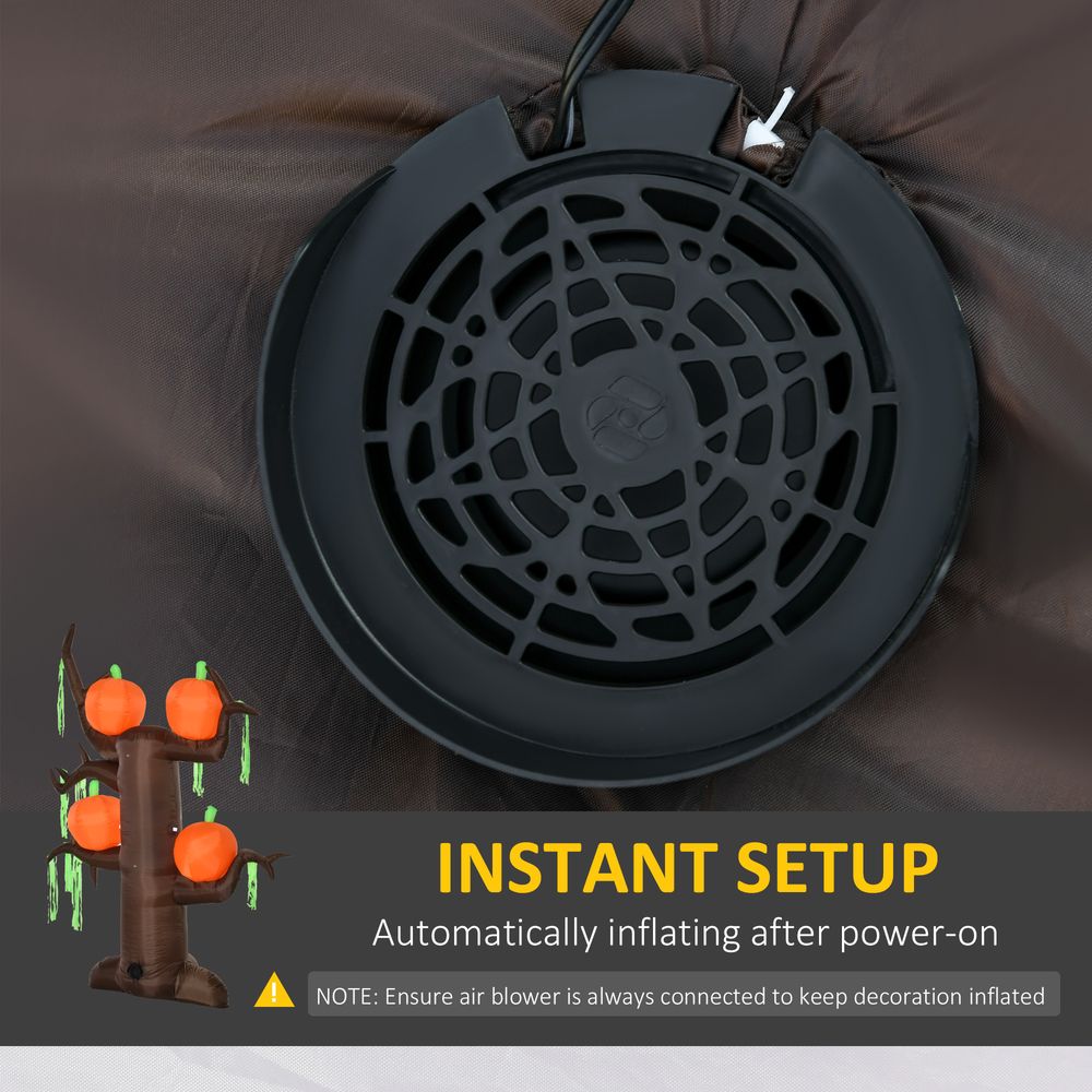 Halloween Decoration 2.4m Inflatable Ghost Tree with Pumpkins and 6 LED Lights