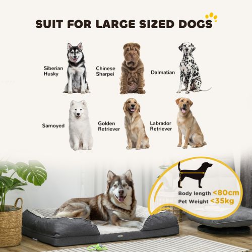 PawHut Dog Bed Calming Pet Bed Dog Mattress for Large Dogs - Charcoal Grey