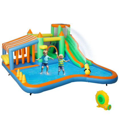 AIYAPLAY Inflatable Bouncy Castle with 680W Blower for Kids, 416x370x195 cm