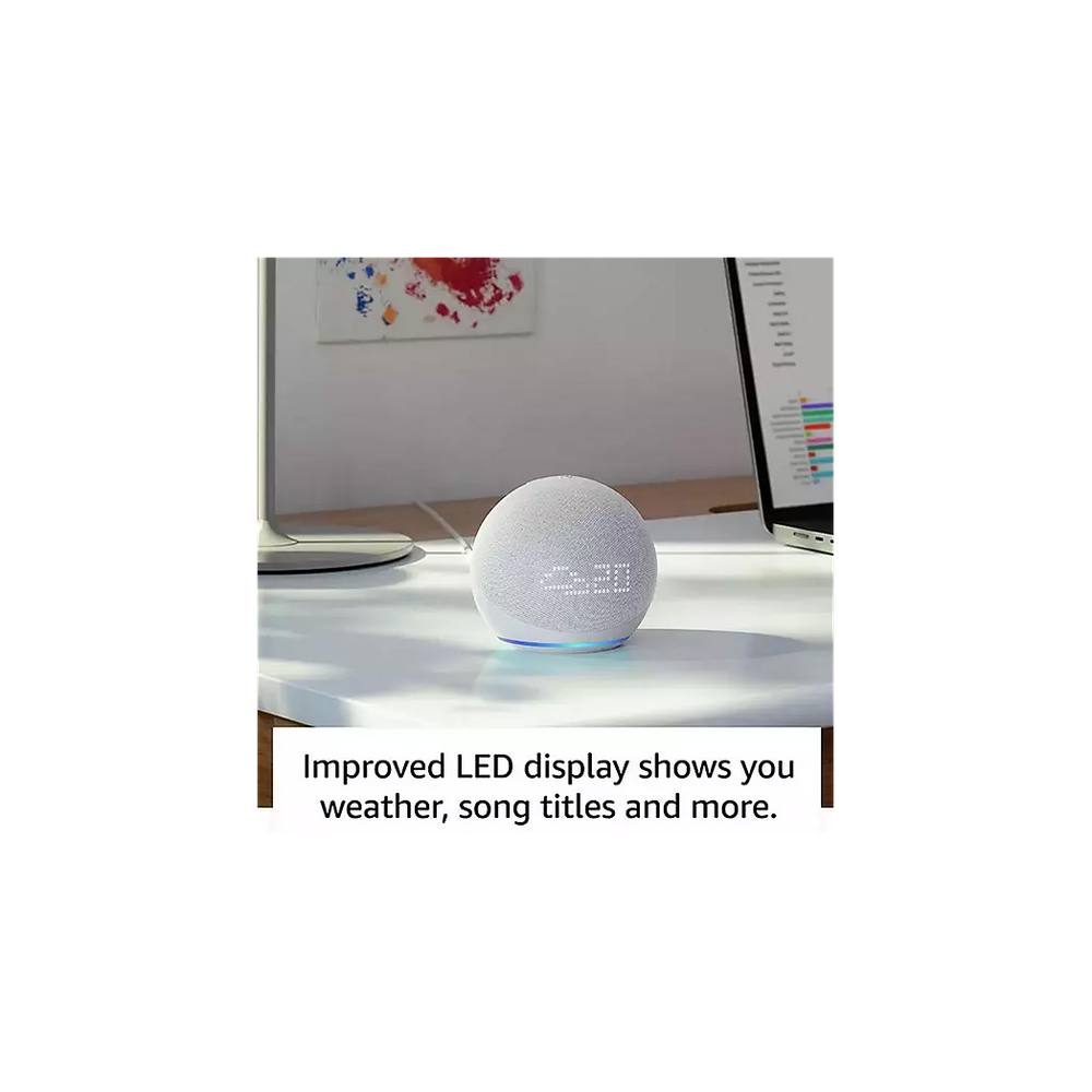 AMZ Echo Dot 5th Gen w/ Clock, Alexa Voice Control - Best Quality Sound - 2022