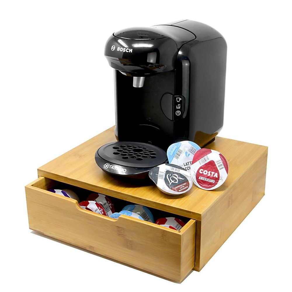 Bamboo Tassimo Coffee Pod Drawer | Store 64 Pods | M&W