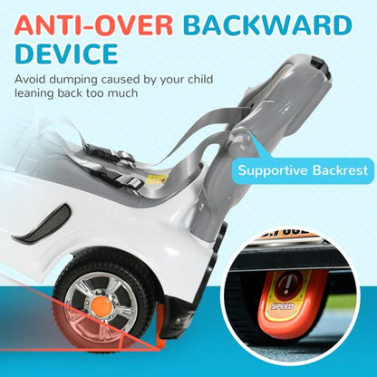 AIYAPLAY 3 in 1 Ride on Push Car, Cartoon Robot Foot to Floor Slider - White