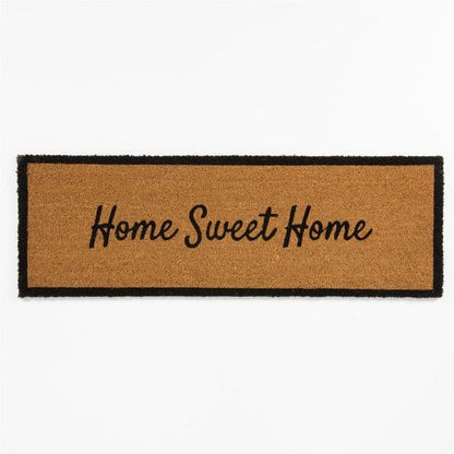 Astley Slogan Home Sweet Home PVC Backed Coir 40x120cm Natural Doormat
