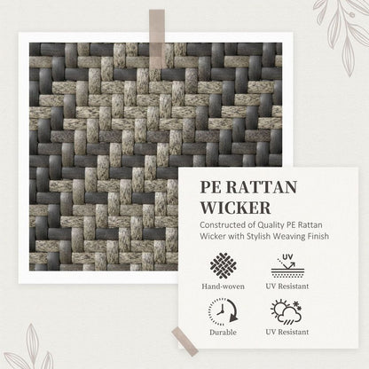 High-Quality 5PC Rattan Dining Set - Table, Chairs & Umbrella Hole - Outdoor Patio Furniture