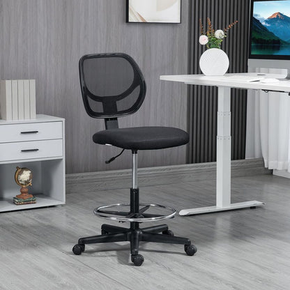 High-Quality Vinsetto Adjustable Draughtsman Chair with Footrest - Black
