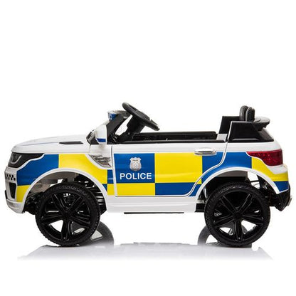 Dual Drive 12V 7Ah Police Car with 2.4G Remote Control White