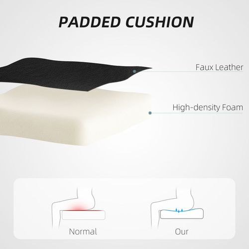 HOMCOM Faux Leather Desk Chair with Adjustable Height, 227kg 500LBS, Black