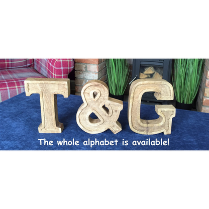Hand Carved Wooden Embossed Letters Love