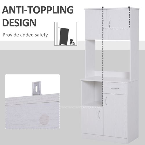 Kitchen Cabinet Storage W/Particle Board, 71W x 41D x 178Hcm-White Oak