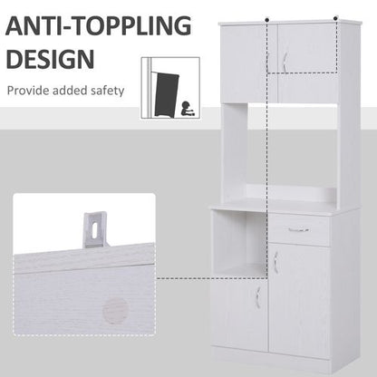 Kitchen Cabinet Storage W/Particle Board, 71W x 41D x 178Hcm-White Oak