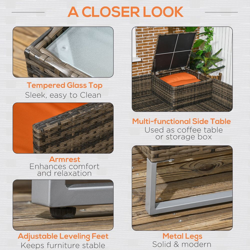 Ultimate Comfort 4Pcs Rattan Sofa Set + Cushions for Patio Garden - Outsunny