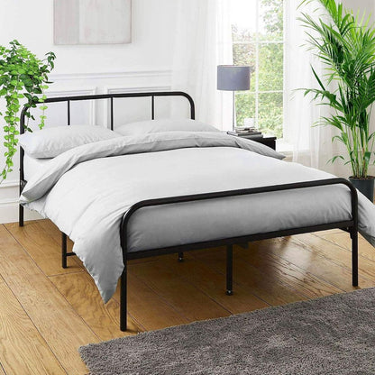 Premium Quality Double Metal Bed Frame - Strong, Stylish, and Space-Saving - Black Finish - Easy Assembly
