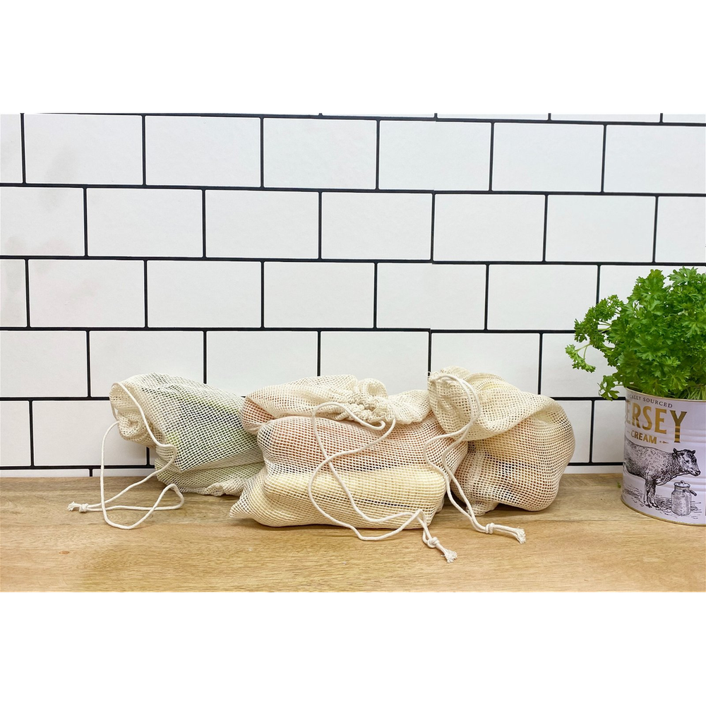 Premium Reusable Fruit & Veg Bags - Set of 3 - Eco-Friendly & Durable