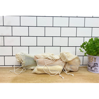 Premium Reusable Fruit & Veg Bags - Set of 3 - Eco-Friendly & Durable