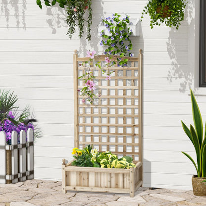Premium Outsunny Raised Bed with Trellis - Indoor/Outdoor Garden Planters - High-Quality & Versatile