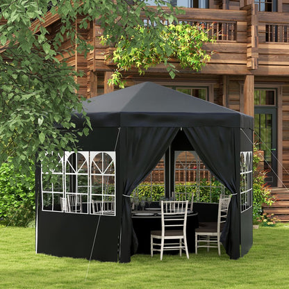 Premium Outdoor Gazebo Canopy - 3.9m Hexagon Party Tent, 6 Removable Side Walls