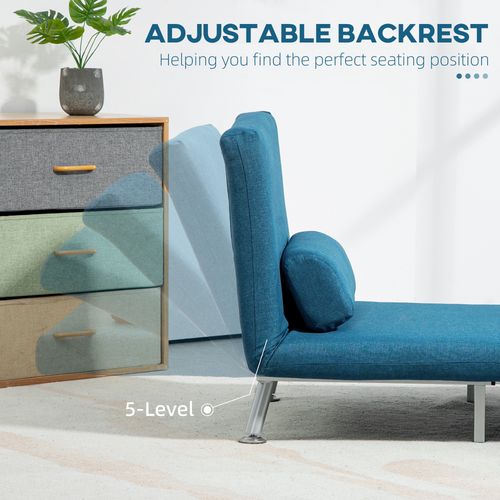 HOMCOM Single Folding 5 Position Convertible Sleeper Chair Sofa Bed