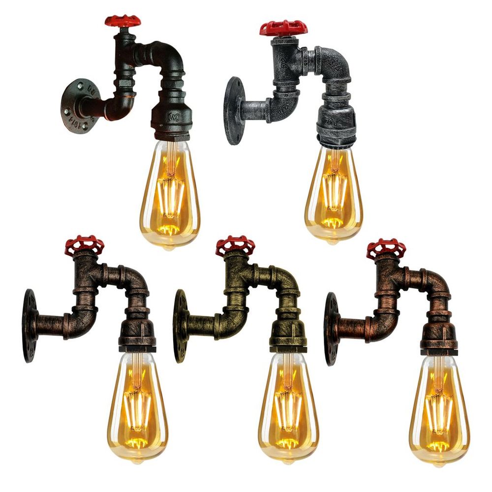 Vintage Industrial Retro Pipe Lamp WallLight  E27 60W Dimmable Non Dimmable Bulb