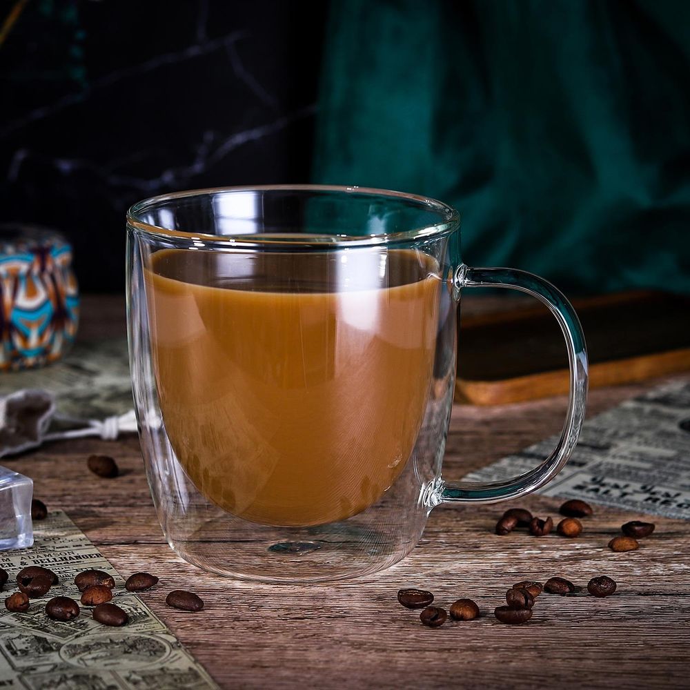 VINSANI VITRUM Double Wall Glasses - Ideal for Coffee, Tea & More - Set of 2 - Durable & Elegant Design - Various Sizes