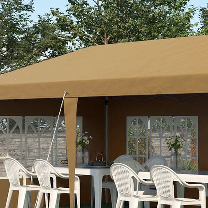 Outsunny 3 x 6m Heavy Duty Gazebo Marquee Party Tent with Storage Bag Khaki