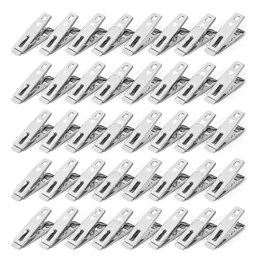 Pack of 20 - 80 Stainless Steel Spring Loaded Metal Laundry Clothes Clip Pegs