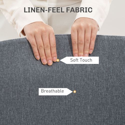 HOMCOM Armless Computer Desk Chair, Makeup Vanity Chair for Home, Grey