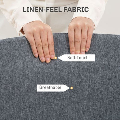 HOMCOM Armless Computer Desk Chair, Makeup Vanity Chair for Home, Grey