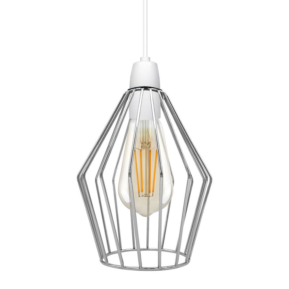 Modern Vintage Chrome Industrial Metal Rustic Lampshade Vintage Light