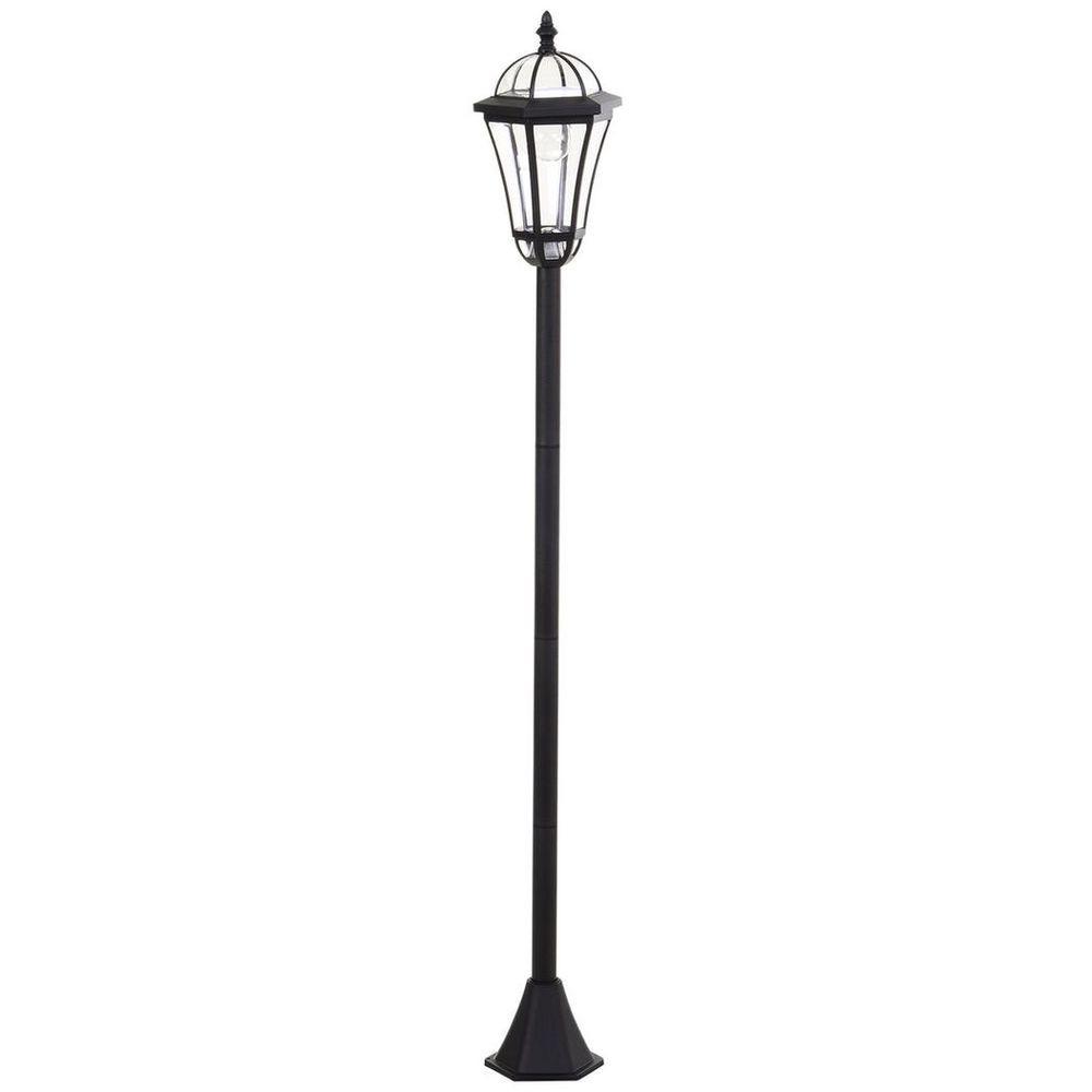 Solar-Powered LED Garden Post Lights - 2 PCS, Black