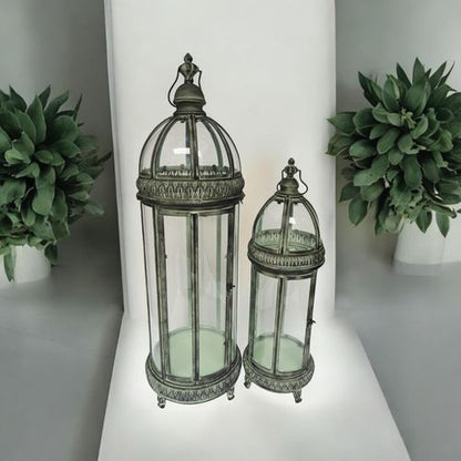 90/71CM SET 2 METAL GARDEN LANTERNS
