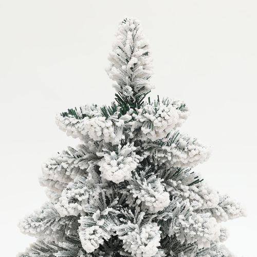 HOMCOM 2 Piece Mini Artificial Christmas Trees Flocked Tabletop Xmas Trees