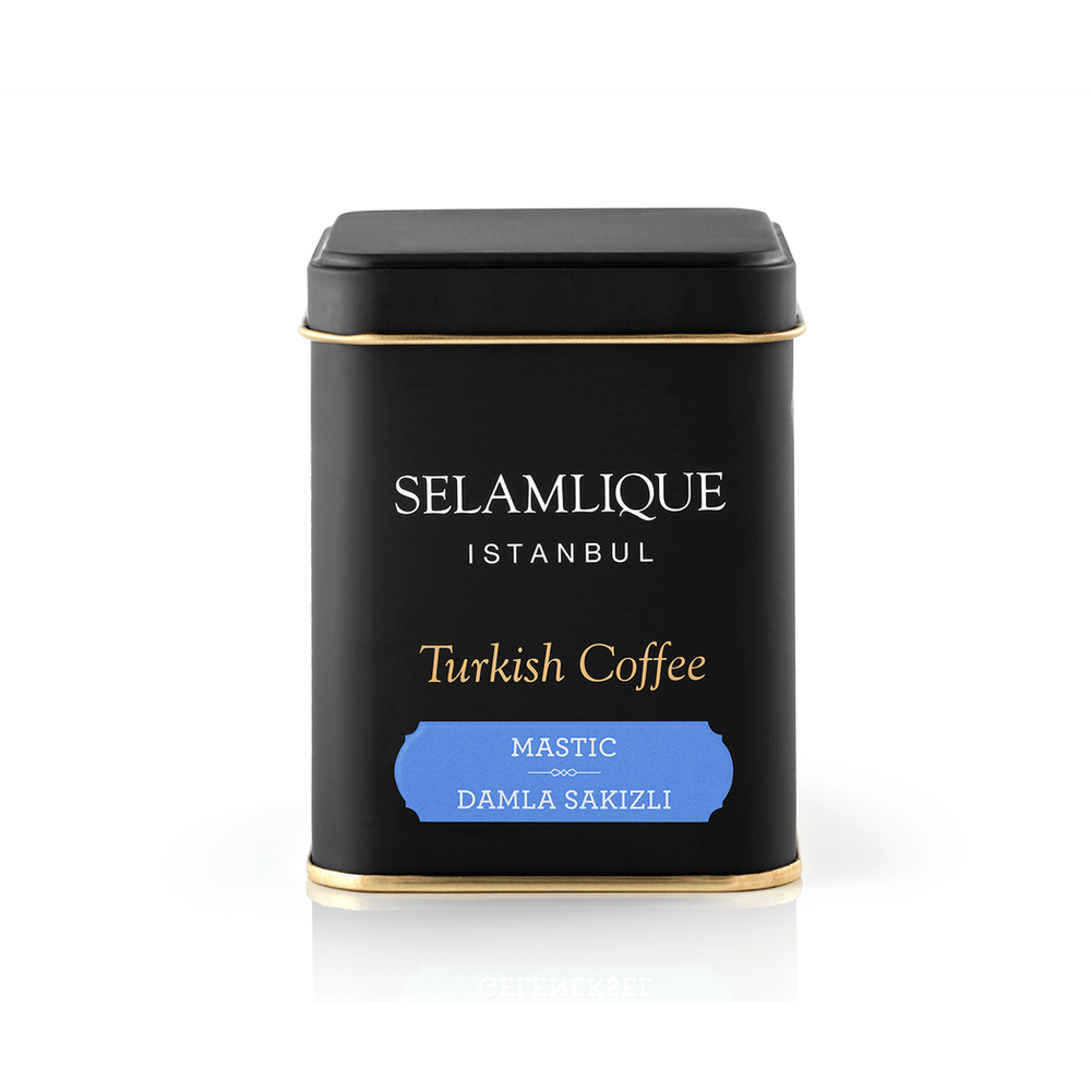 Selamlique Mastic Flavoured Ground Turkish Coffee, Turkish Mastic Flavoured Fine Grind Coffee, 1 Box of 125g