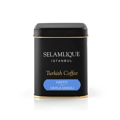 Selamlique Mastic Flavoured Ground Turkish Coffee, Turkish Mastic Flavoured Fine Grind Coffee, 1 Box of 125g